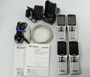  battery attached less 4 pcs. set KEYENCE BT-W70 handy terminal communication * charge unit BT-WUC7U key ens barcode scanner S092907