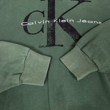 Calvin Klein Jeans 90s USA製 ビンテージ 前V ロゴ スウェット カルバンクライン ジーンズ 00s Y2K スウェットトレーナー グリーン_画像8