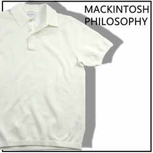 新品 マッキントッシュ PHILOSOPHY 【大人の上品 ニットポロシャツ】フラッフィーニット 38 ホワイト 白 ★352704 MACKINTOSH PHILOSOPHY