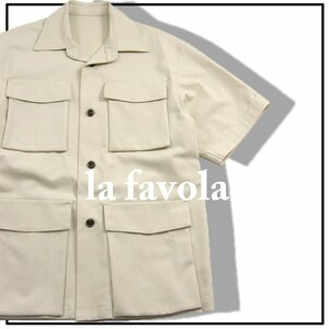 新品 【la favola / ラファーヴォラ】日本のテーラリング SAFARI JKT サファリジャケット 半袖 3 定価5万9400円 ★353243 ベージュ