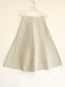 Nolley's NOLLEY'S SOPHI thick cloth lame border pattern flair skirt Gold lame M 38 gold group ok4614205683