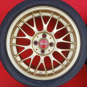 美品★BBS RG-F RG366 鍛造 16×7J +35 4穴 PCD100 ゴールド 195/45R16 4本★ロードスター インテグラ シビック マツダ2 デミオ スイフト等の画像2