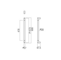 ユニオン　UNION　ドアハンドル　新品未使用品　アルミ　ブラストブラック＋ステンレス　ヘアライン　G2750-41-131-L600 （ラスト１個）_画像6