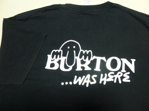美品 BURTON バートン 半袖Tシャツ サイズＬ 黒色 無地 バックに大きなロゴとイラストがプリント