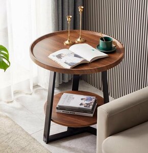 サイドテーブル 丸形 別荘 卓 ナイトテーブル リビング 北欧 木製 コーヒーテーブル 贅沢