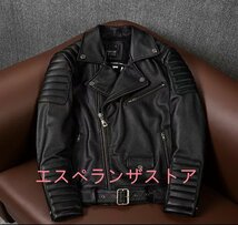 【エスペランザストア】革ジャン ライダースジャケット レザージャケット 防風 牛革 本革 革ジャン バイクジャケット S～5XL_画像1