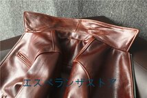 [エスペランザストア]アメカジ レザージャケット 本革 牛革　高級　ライダースジャケット 　革ジャン Ｓ～5XL　秋冬　ブラウン系_画像10