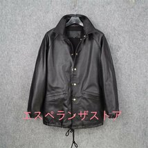 【エスペランザストア】レザージャケット 上品　カジュアル　本革 牛革　高級　ライダースジャケット 　革ジャン Ｓ～4XL　黒_画像1