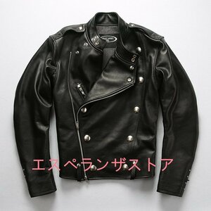 【エスペランザストア】 レザージャケット 本革 カウハイド ライダース 牛革 バイクレザー 革ジャン メンズファッション ジャンパー アメカ