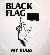 ★ブラック フラッグ Tシャツ Black Flag My Rule 白 L 正規品 sst punk ushc ハードコア_画像1