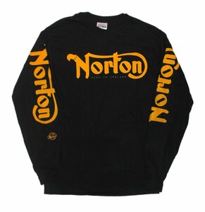 ★ノートン ロゴ 長袖 Tシャツ NORTON 黒 - L 正規品 ロンT! ロッカーズ