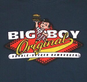 ★ビッグ ボーイ Tシャツ Big Boy 紺 L 新品・正規品 usa アメキャラ ハンバーガー レストラン ダイナー