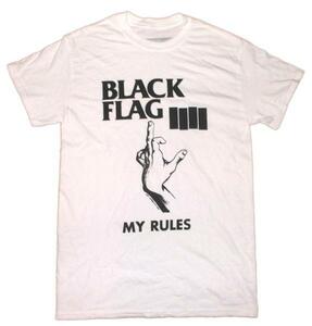 ★ブラック フラッグ Tシャツ Black Flag My Rule 白 S 正規品 ハードコア パンク sst ushc punk