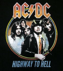 ★AC/DC エーシーディーシーＴシャツ HIGHWAY TO HELL TRICOLOR - M 正規品 ACDC ロックTシャツ Angus Young