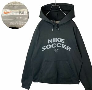 希少デザイン古着NIKESOCCERでかロゴプルオーバージャージパーカーゆったり