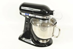 ▼FMI キッチンエイド KitchenAid スタンドミキサー KSM150OB ブラック ヘッドアップ式 容器容量4.8L アタッチメントパーツ付属 動作品