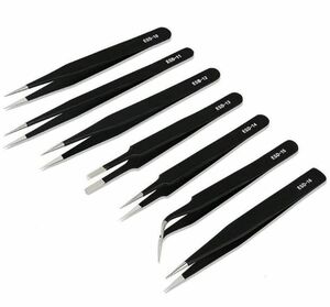  free shipping! new goods unused precise tweezers 6 kind set whirligig .. work . power . demonstration!