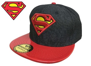 cp2021-Bk Superman スーパーマン ロゴ CAP ベースボールキャップ 帽子 SNAPBACK CAP HIPHOP スケーター ダンス B系 ストリート ブラック