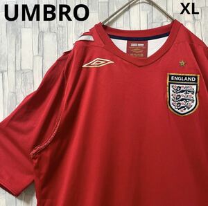 UMBRO アンブロ サッカー イングランド代表 ユニフォーム ゲームシャツ 半袖 刺繍ロゴ ワッペン サイズXL 2004年-2006年 送料無料