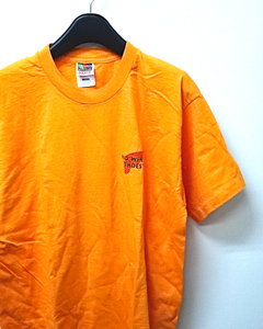 L【RED WING SHOES Tee REDWING Tシャツ レッドウィング Tシャツ 後染めオレンジ ヴィンテージ 90s 90's】