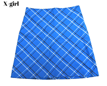 1 未使用【X-girl スカート チェック Blue ブルーチェック エックスガール スカート XG0499】_画像1