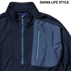 L 新品【DAIWA LIFE STYLE BASE LAYER HALFZIP SHIRTS NAVY ダイワライフスタイル ベースレイヤーハーフジップシャツ 釣り フィッシング】