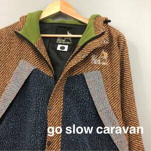 ゴースローキャラバン go slow caravan アウトドア ジャケット ジップアップ フード アウター フーディー ブラウン メンズ 1サイズ ∬▼