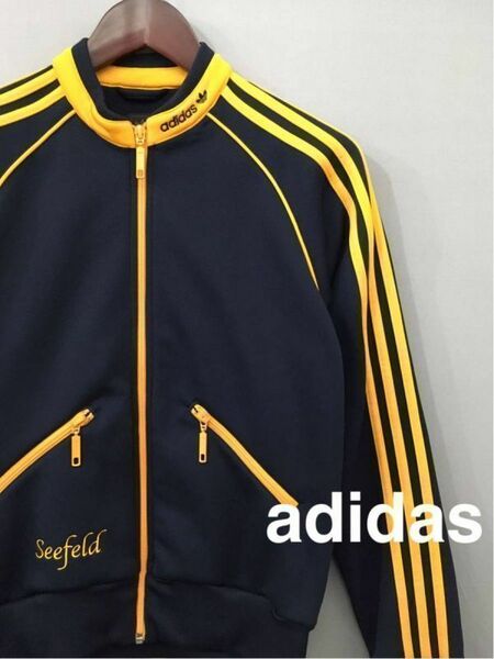 ！▼ 【美品】 アディダス オリジナルス 長袖 ジャージ 裏起毛 メンズ XSサイズ ネイビー adidas originals &