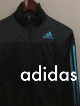 アディダス adidas 【美品】 トラックジャケット ジャージ トレーニングウェア 長袖 ブラック メンズ Sサイズ !●&_画像1