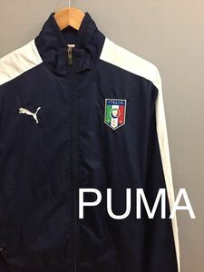 プーマ PUMA サッカー イタリア代表 ウィンドジャケット ウェア 長袖 トップス ネイビー メンズ Lサイズ !●&