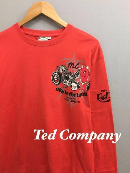 テッド カンパニー Ted Company バイク ロンT トップス ビックロゴ レッド メンズ 44サイズ ～▼&