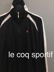  Le Coq le coq sportif jersey truck top long sleeve high‐necked black lady's M size!*&