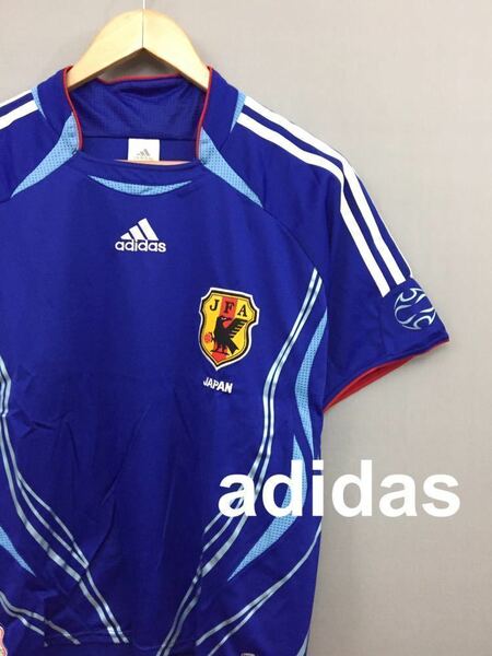 アディダス adidas 【美品】サッカー 日本代表 2006 ユニフォーム ジュニアサイズ ブルー メンズ 160cmサイズ ～□&