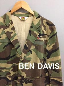 ベンデイビス BEN DAVIS カモフラージュ 迷彩 ジャケット 長袖 ポケット メンズ Sサイズ ～▼&