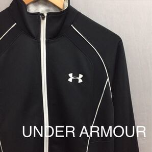 アンダーアーマー UNDER ARMOUR ジャージ トラックトップ 長袖 ジップ ブラック メンズ Sサイズ !●&