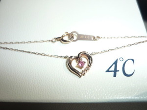 4 ° C K10PG Tourmaline Diamond Heart Collece \ 29 700 10 Золото -розовый розовый розовый диск TOL Marin