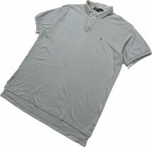 POLO RALPH LAUREN ☆ 春夏 爽やか◎ ライトブルー ポロシャツ 半袖 XL アメカジ ストリート 大人カジュアル ポロラルフローレン■FB59_画像1