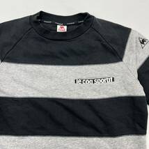 le coq sportif ☆ ライトウエイト スウェット 半袖 シャツ ボーダー グレー ブラック M スポーツ ゴルフ タウンユース ルコック■FB98_画像4