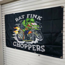 ■ラットフィンク フラッグ P17 アメリカン雑貨 世田谷ベース 看板 旗 バナー ポスター ガレージ装飾 グッズ RAT FINK バイク アイテム_画像2