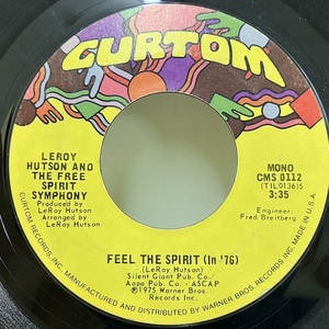 ★即決 Leroy Hutson / Feel the Spirits in ‘76 cms0112 s24080 米オリジナル 2曲入りモノラル7インチ 盤面薄いスレキズ