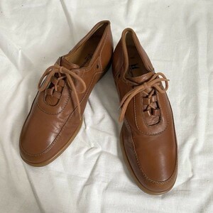 イタリア製 　モレスキーMORESCHI 　7.5　26.0程度　本革　カジュアルシューズ 　ブラウン 茶　Vintage /sneakers/boots○3-37