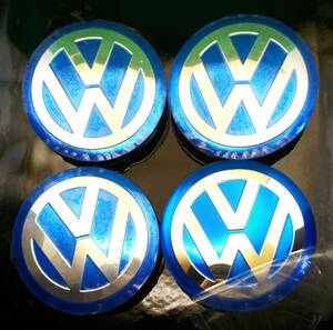 VW フォルクスワーゲン 56mm ライト青銀 4コ ホイールキャップ ポロ ビートル ティグアン パサート アップ タイプⅱ アルテオン シロッコ