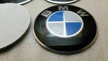 BMW 70mm 青白 ステッカー センターキャップ 4コ M4 M3 X6 X2 ALPINA E46 E39 E36 F30 X5 F10 3シリーズ 5シリーズ 1シリーズ X1 7シリーズ_画像2