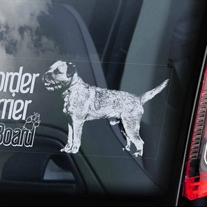 ◆難あり◆ボーダー・テリア ② 外張り カーステッカー 200×100mm 外貼り カー ステッカー 犬 ボーダー テリア ボーダーテリア@D2 4012