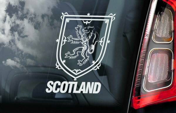 ◆スコットランド王国の国章 ① イギリス UK スコットランド 国章 外張り カーステッカー 15x10cm 外貼り カー ステッカー シール B1 3979