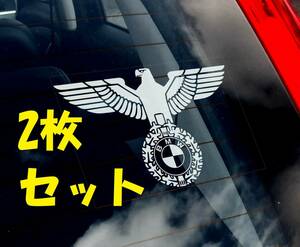 ◆期間限定↓2枚セット@送料無料【BMW ビーエムダブリュー 】外張り カーステッカー 150×100mm@外貼り カー ステッカー シール B1 3064-2P