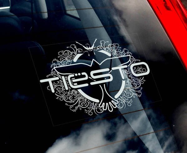 ◆【ティエスト DJ Tisto】外張り カーステッカー 14×10cm@外貼り カー ステッカー シール ハウス/ディスコ/エレクトロ M1 Tiesto 3096