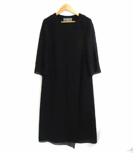  beautiful goods KEITA MARUYAMA FORMAL Keita Maruyama formal 7 minute sleeve crew neck knees height LAP design One-piece 9AR black 094