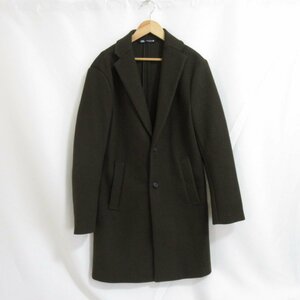 美品 ZARA ザラ 4 WAY COAT ストレッチ ロング丈 シングル チェスターコート XS カーキ 085