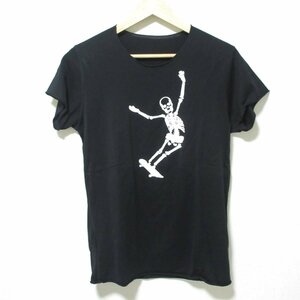 ほぼ美品 lucien pellat finet ルシアンペラフィネ スカルプリント 半袖 Tシャツ カットソー S ブラック 803